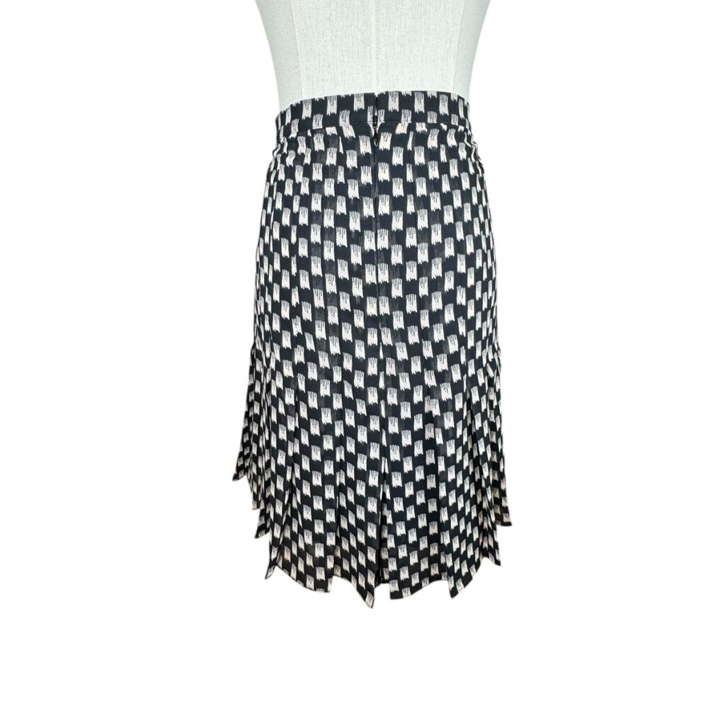 Reiss Black & White Vivi Flippy Pleated Mini Skirt | Geometric Print | Size 8